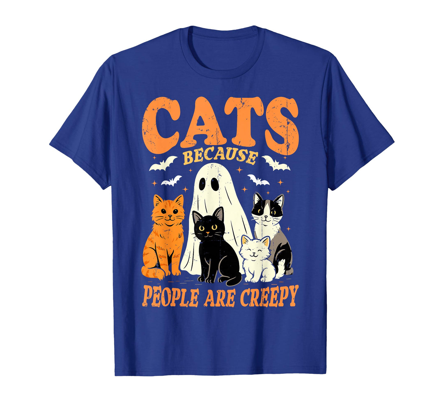 Cats Because People are Creepy Funny Halloween Cat Lovers T-Shirt