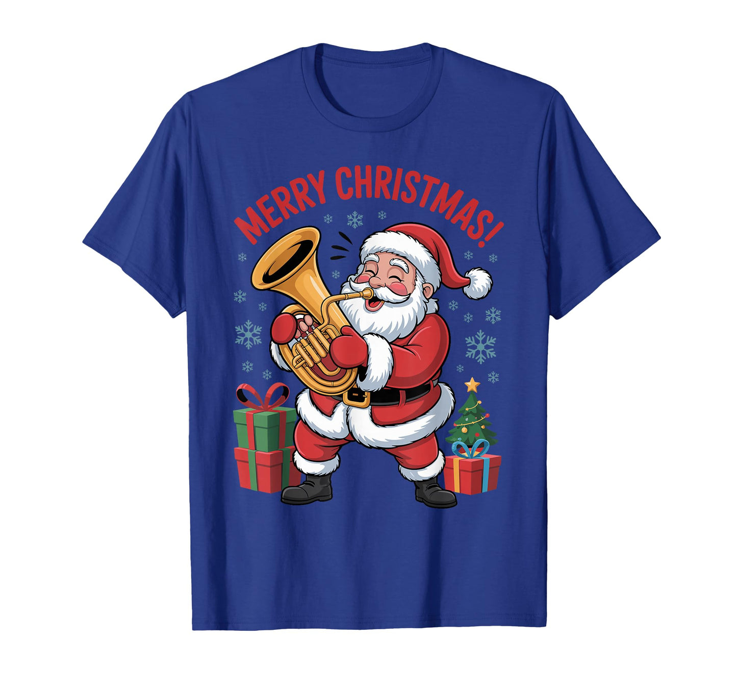 Funny Santa Playing Tuba Holiday Chrismas Xmas Pajama T-Shirt