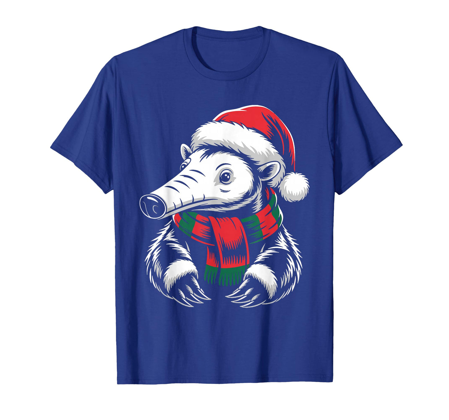 Anteater Xmas Santa Hat Scarf Christmas Costume T-Shirt