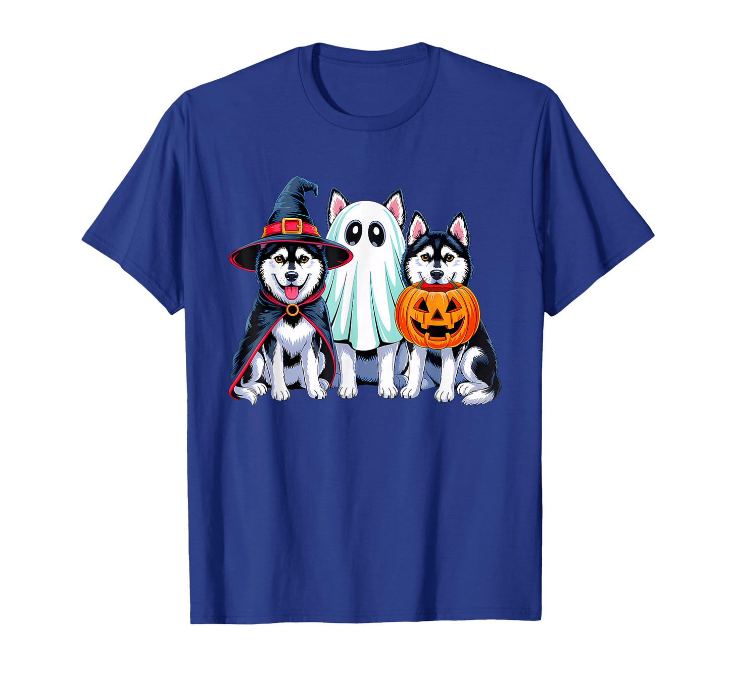 Funny Husky Ghost Dogs Halloween Husky Dog Mom Husky Lover T-Shirt