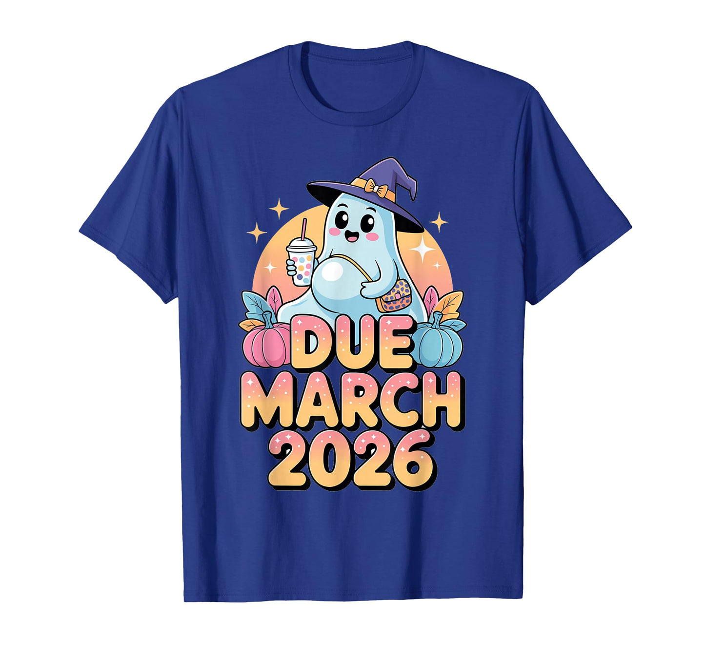 Halloween Pregnant Due March 2026 Mama Ghost Baby Mom T-Shirt