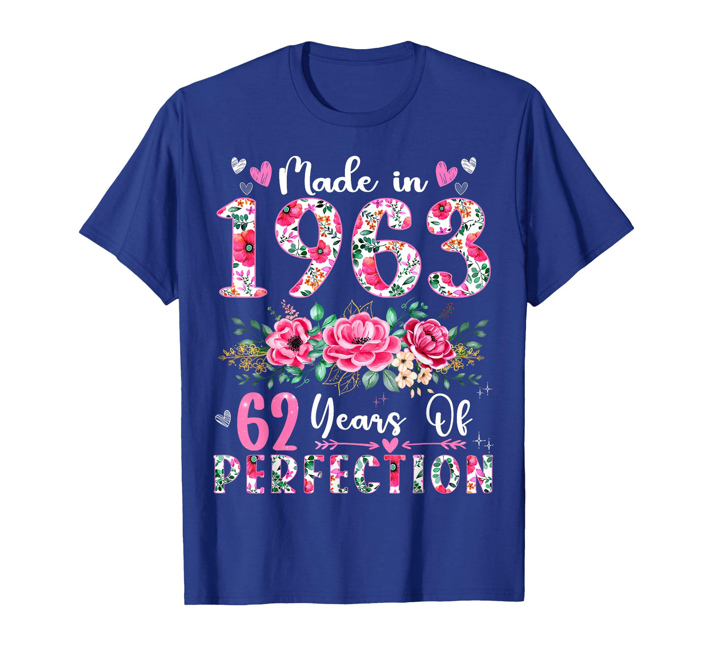 62 Year Old Made In 1963 Floral 62th Birthday Women T-Shirt