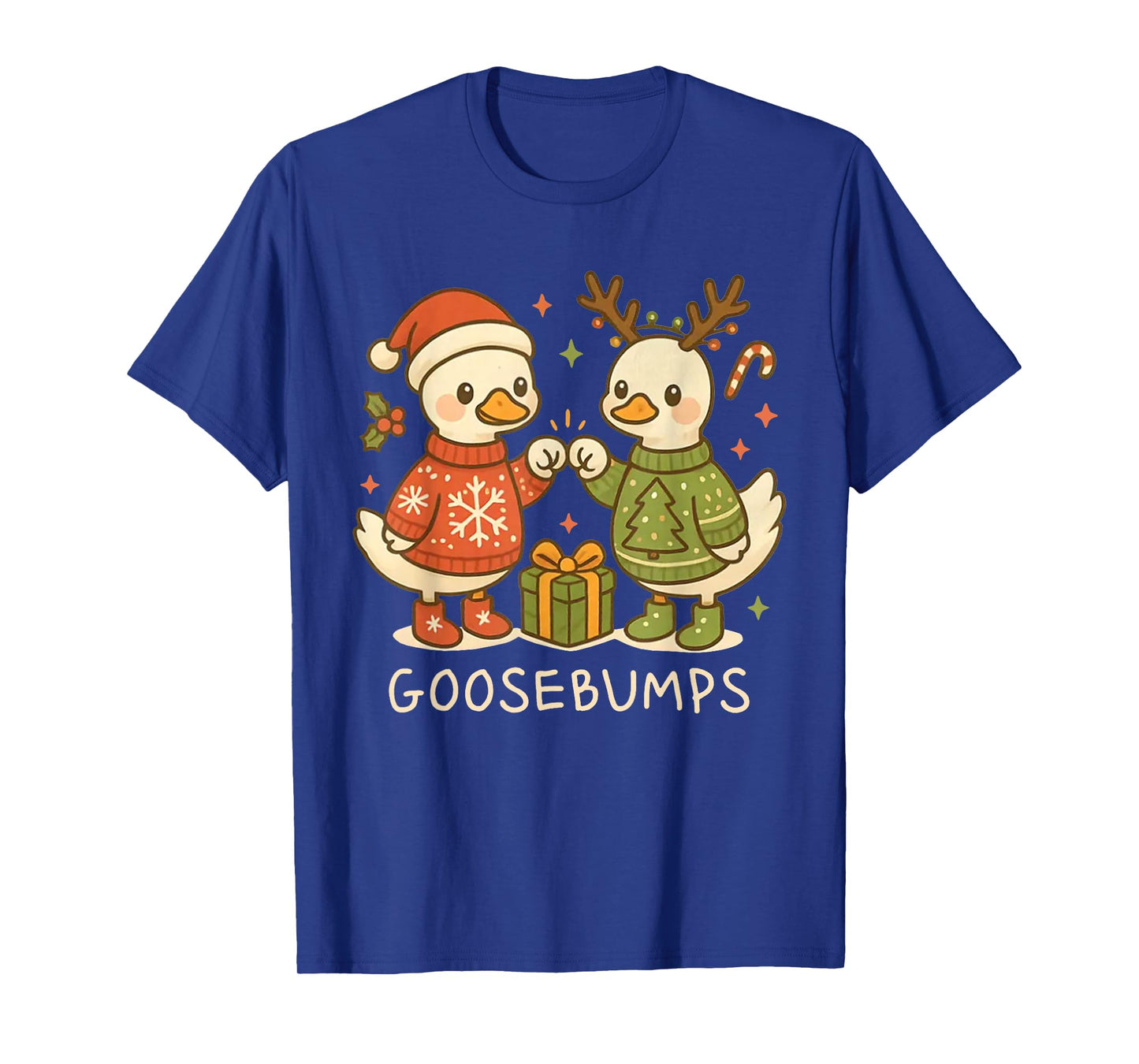 Goose Bumps Christmas Goose Santa Xmas Goose Fist Bump T-Shirt