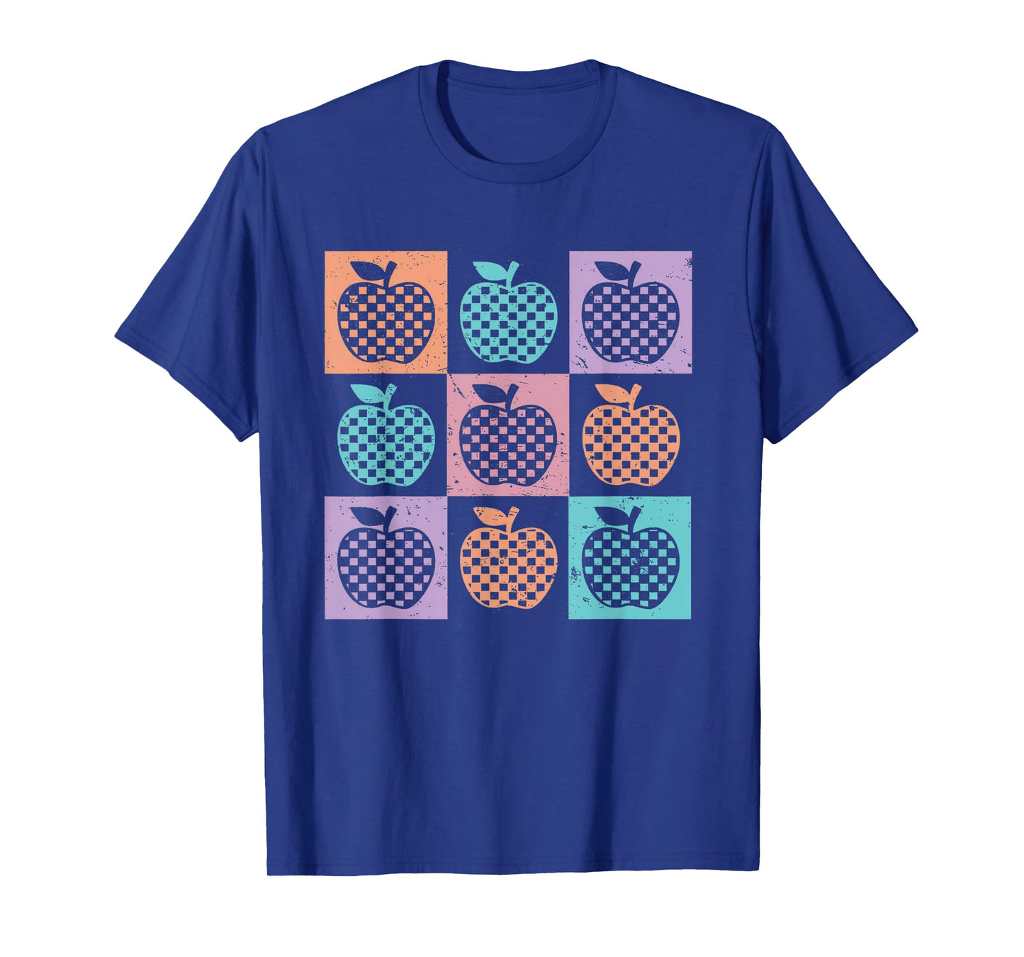 Retro Checkered Summer School Teacher Apple Teacher Apple T-Shirt
