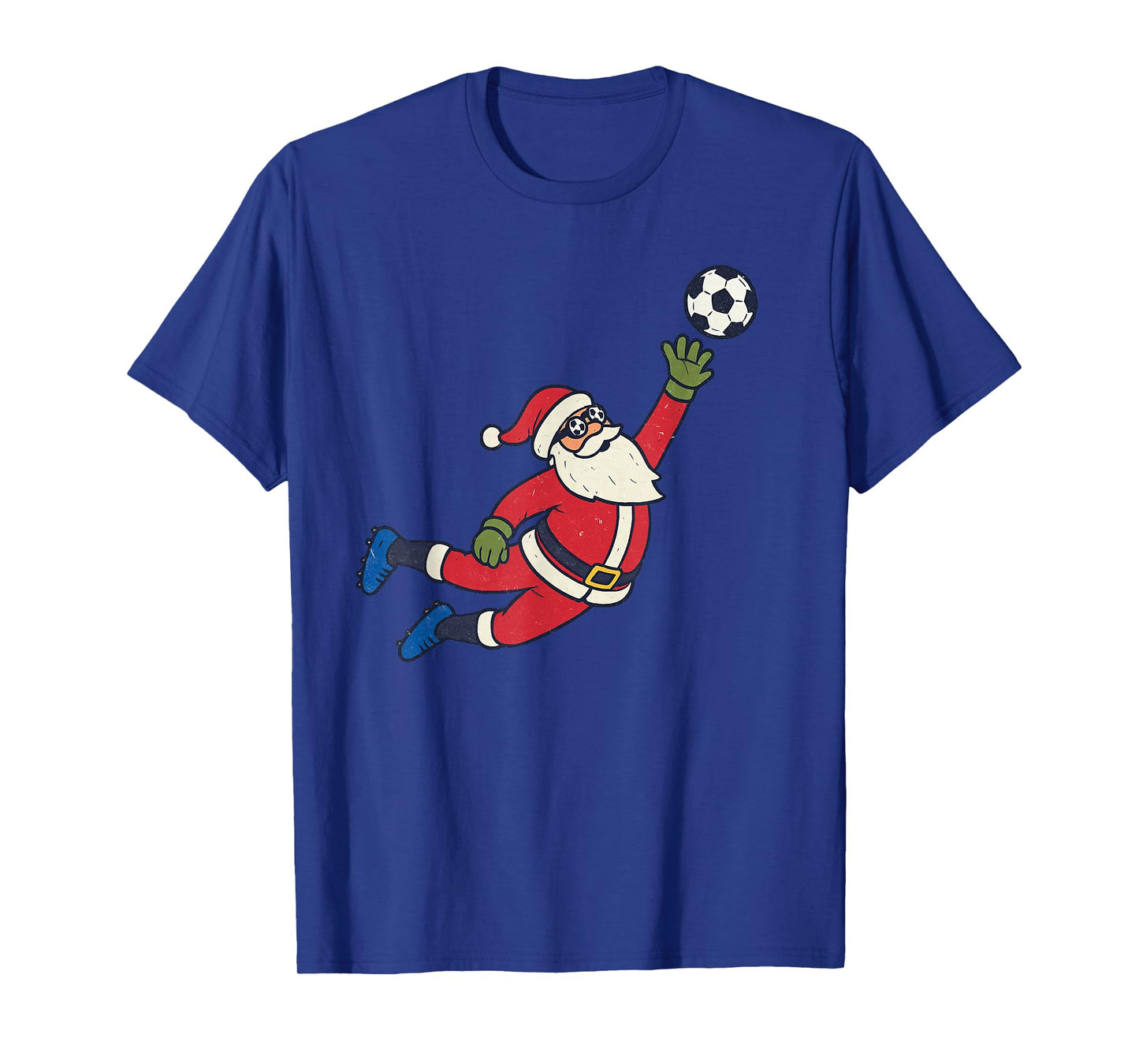Santa Playing Soccer Christmas Vintage Funny Xmas Holiday T-Shirt