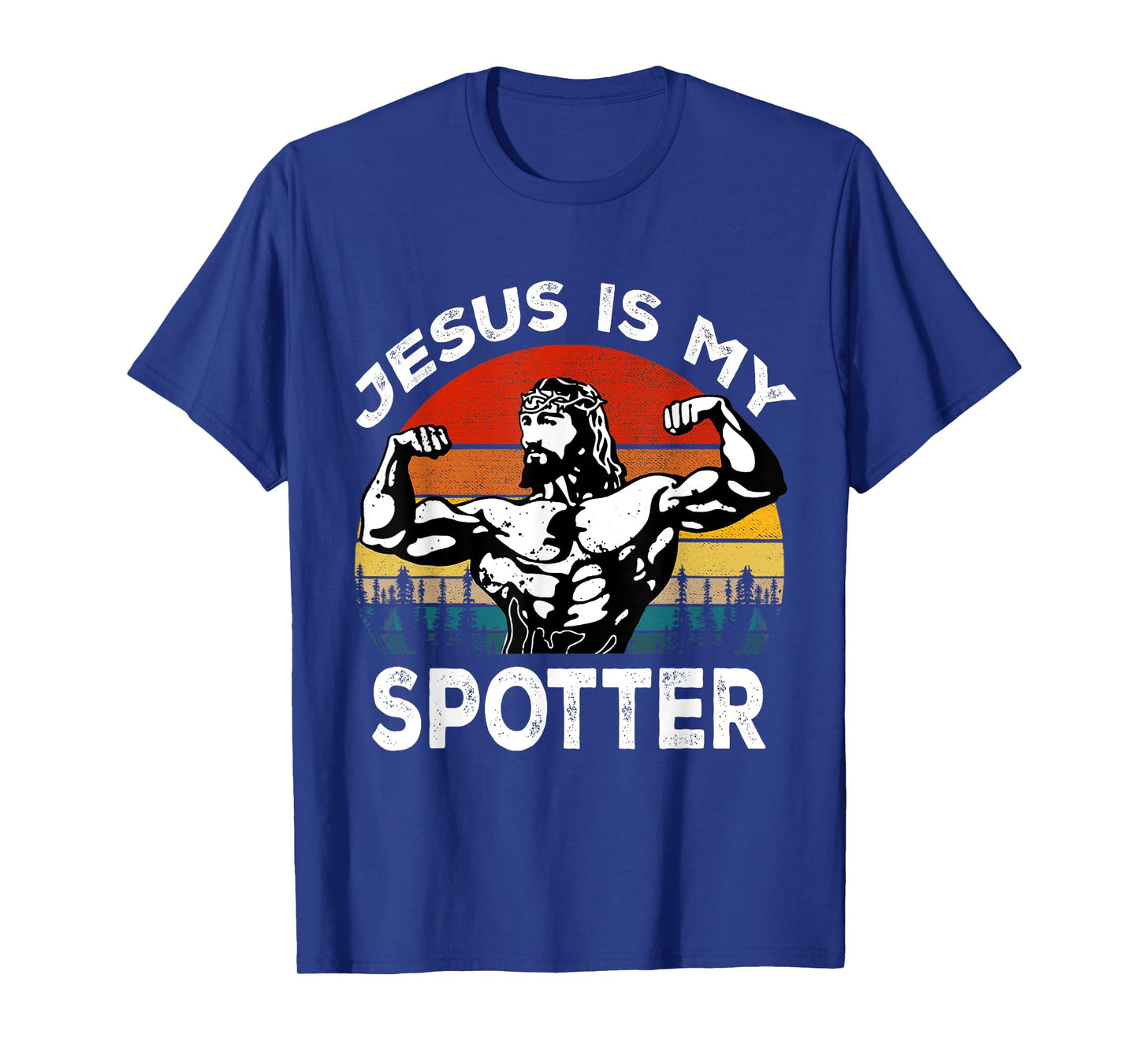 Jesus Is My Spotter Funny Workout Religious Christian Gym T-Shirt