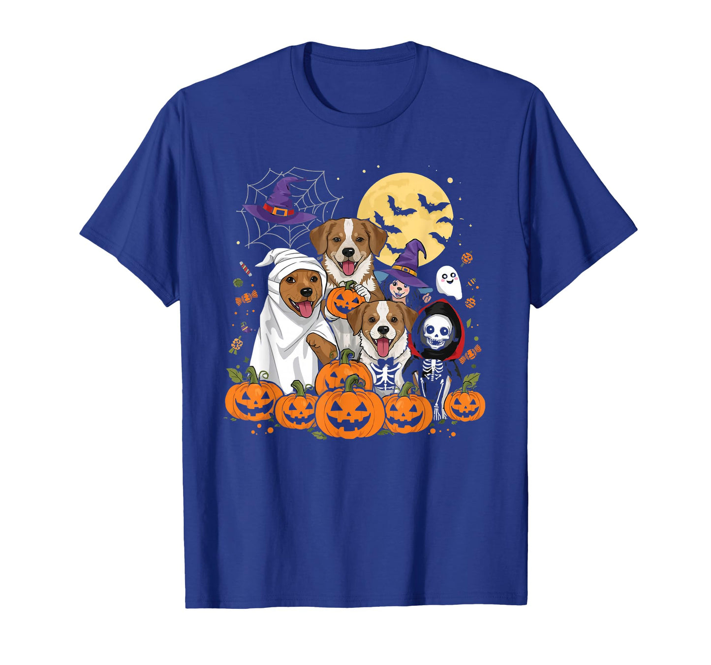 Cute Mummy Witch Ghost Halloween Dog Costume Men Women Kids T-Shirt