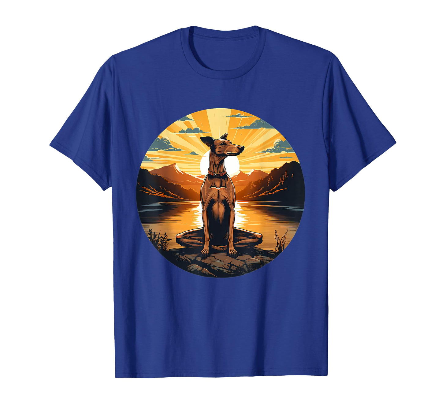 Greyhound Dog Meditation Yoga Men Women Girls Kids T-Shirt