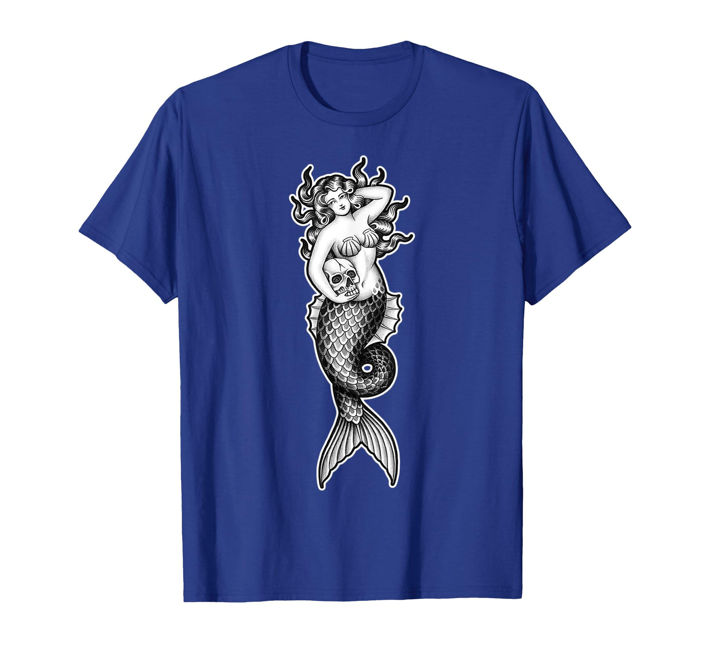 Mermaid Siren Pin-Up Girl Skull T-Shirt
