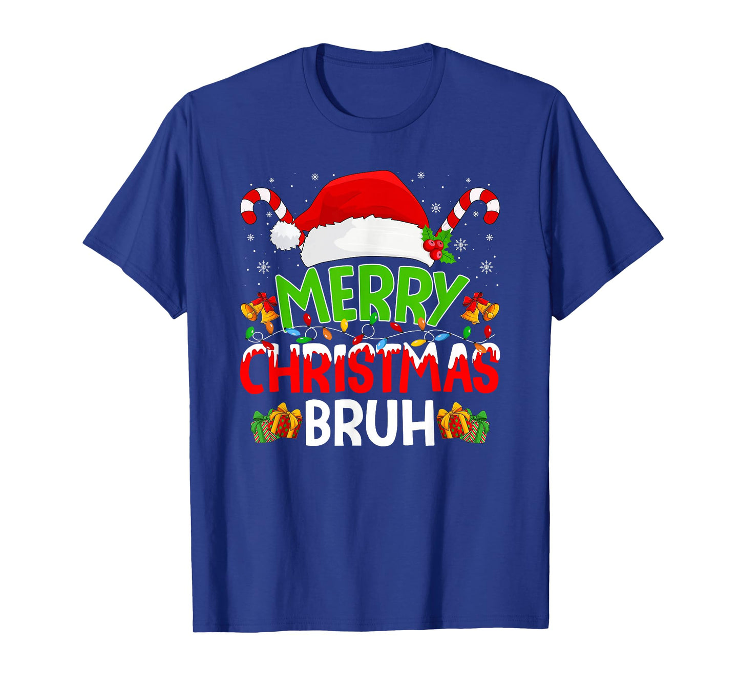 Merry Christmas Bruh Santa Hat Family Matching Xmas Boys T-Shirt