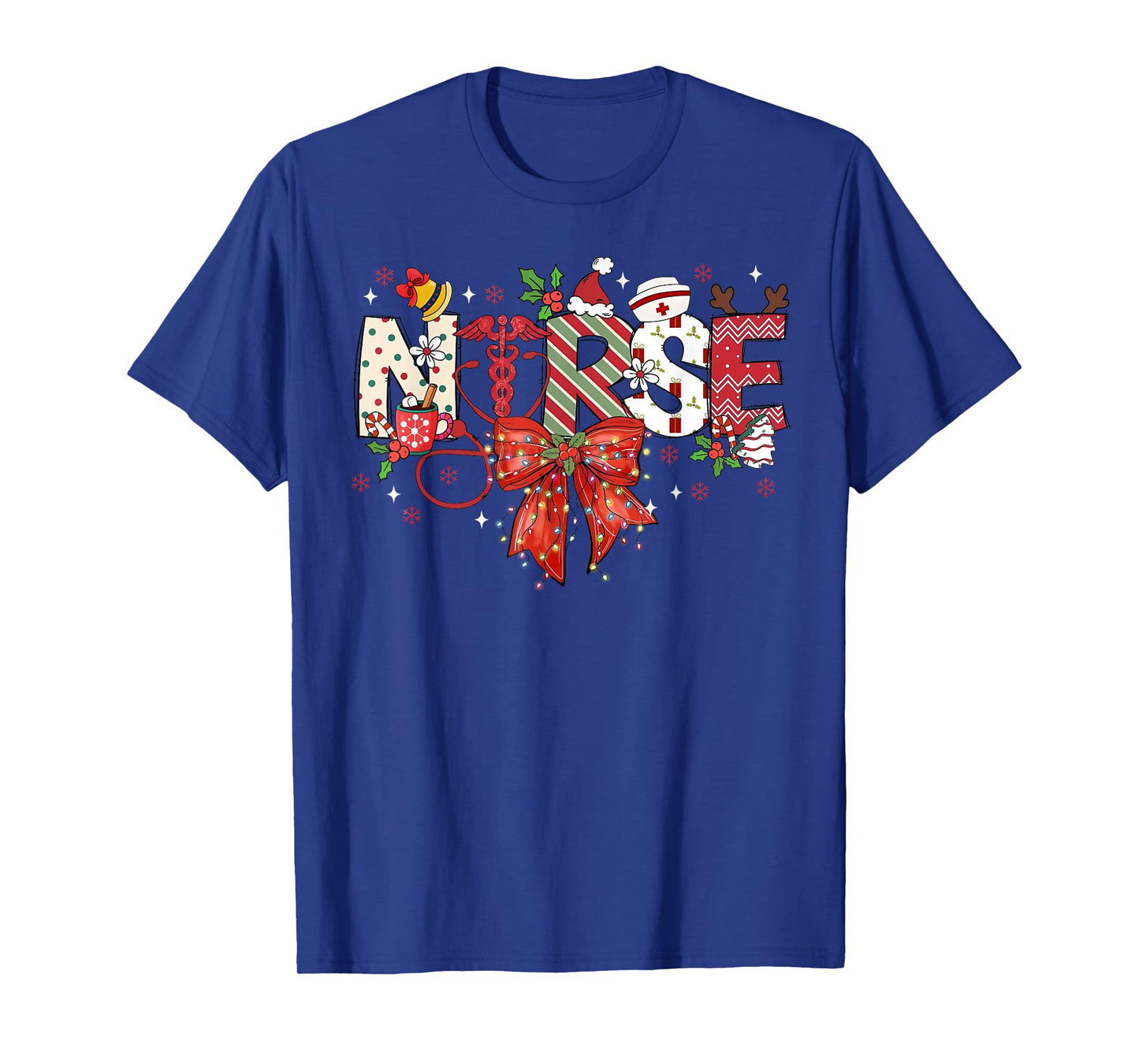 Stethoscope Coquette Bow Nurse Merry Christmas Xmas Holiday T-Shirt