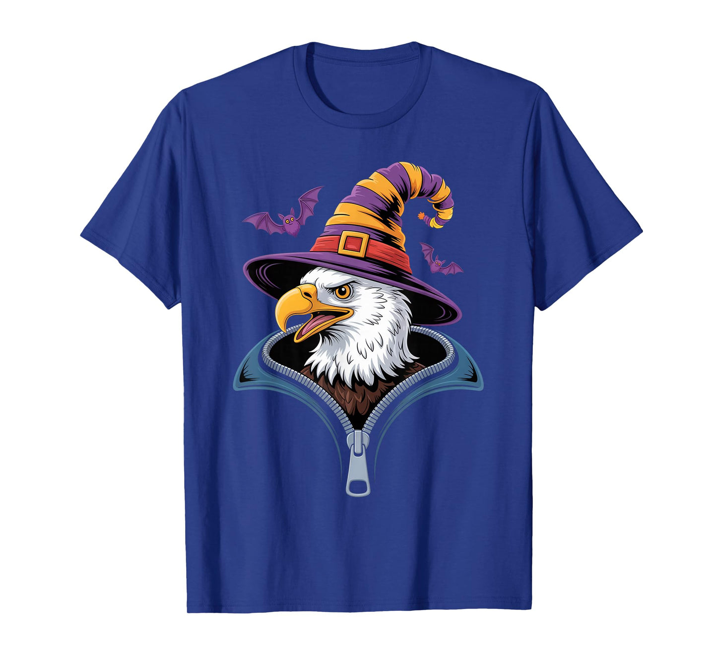 Funny Bald Eagle Peeking Out Zipper Halloween Costume T-Shirt