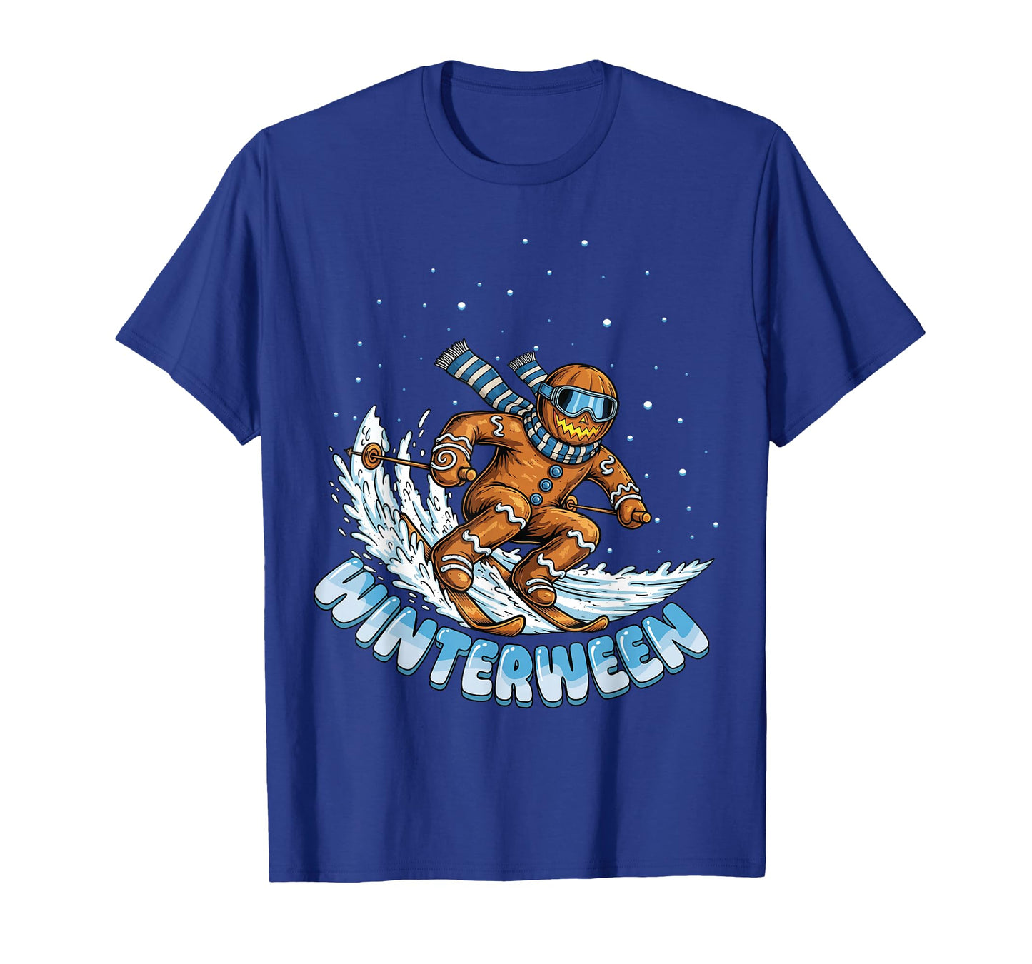 Winterween Winter Halloween Skeleton Pumpkin Skiing Skii T-Shirt