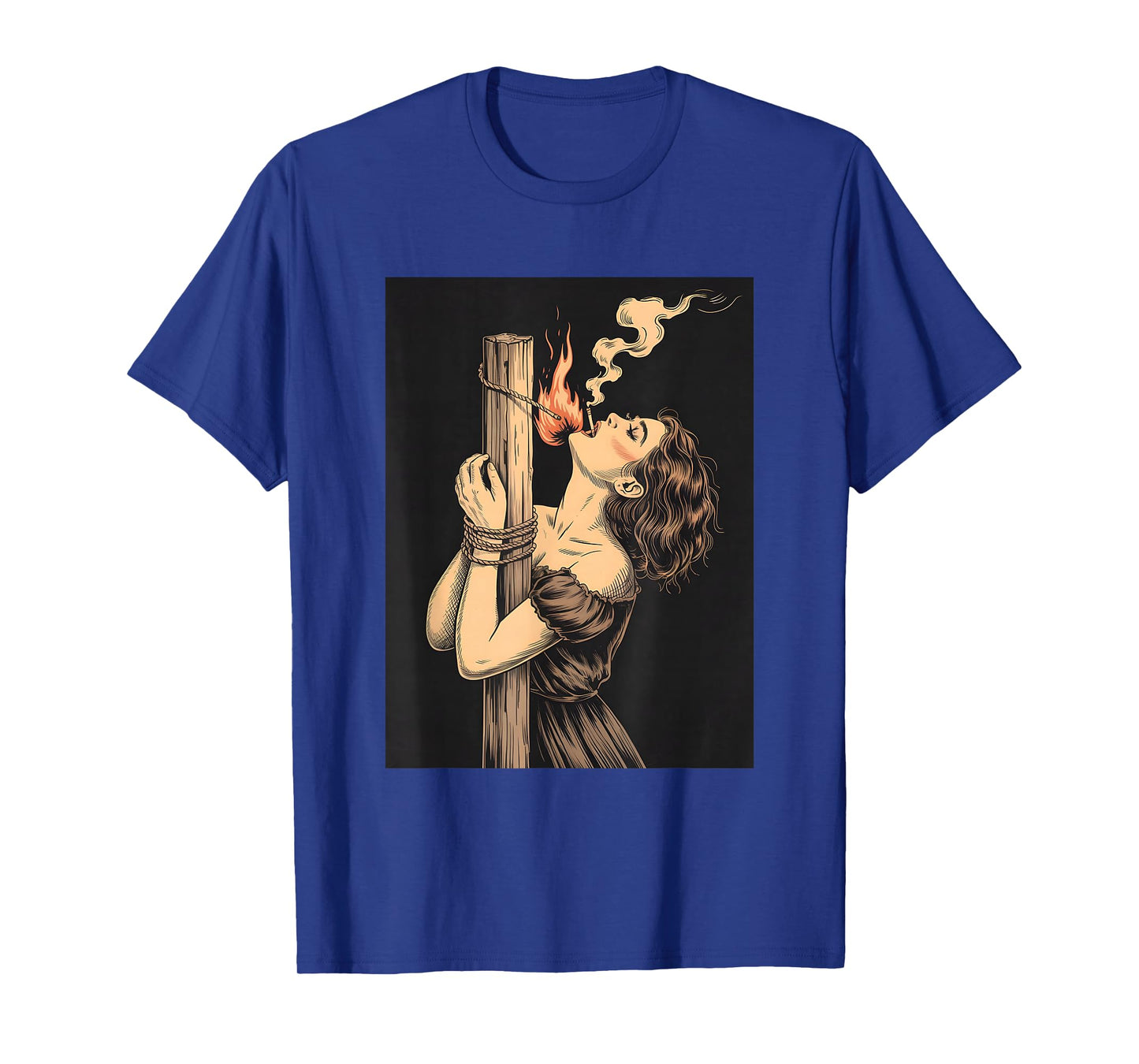 Satan Devil Hell Witch with Flames Cigarette Occult for Men T-Shirt