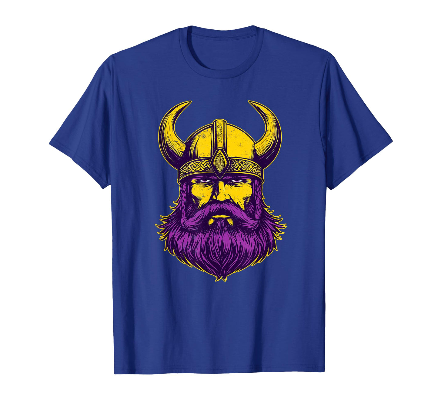 Viking Warrior Helmet Men Distressed Nordic Viking Purple T-Shirt