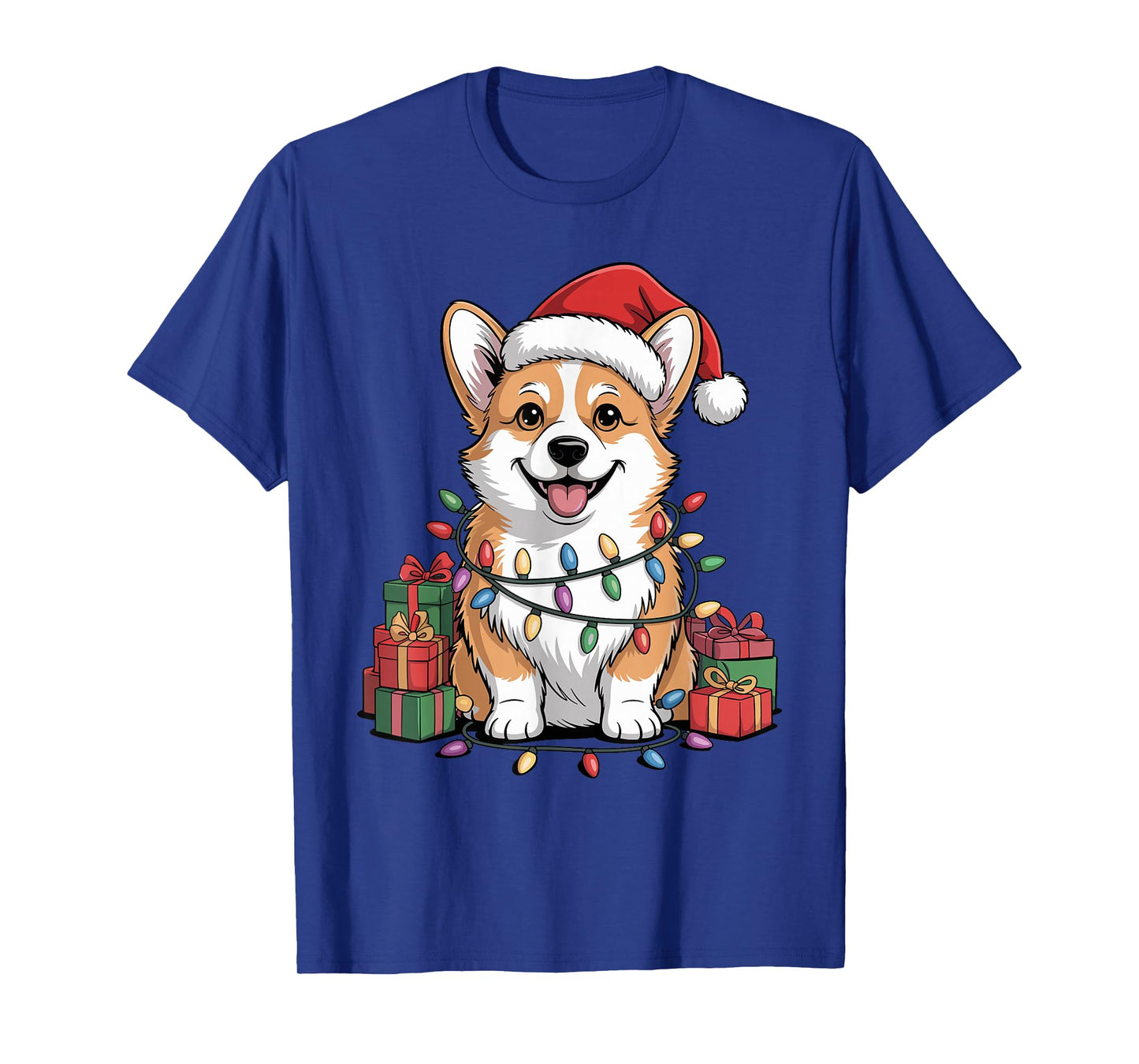 Pembroke Welsh Corgi Santa Hat Christmas Dog Lover Holiday T-Shirt