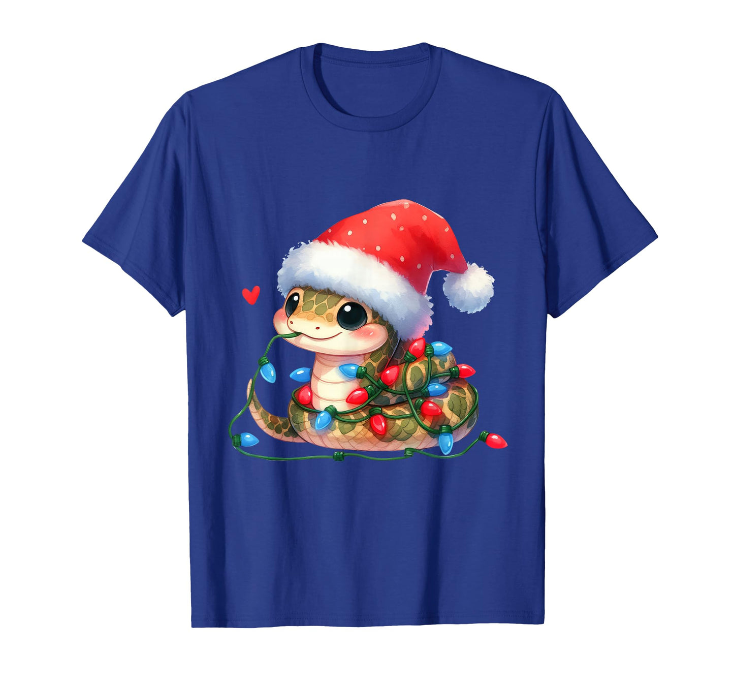 Snake Christmas Lights Funny Santa Hat Merry Xmas T-Shirt