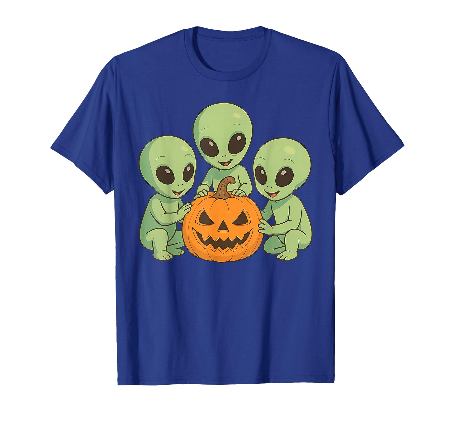 UFO Alien Spooky Pumpkin Trick Or Treat Space Halloween T-Shirt