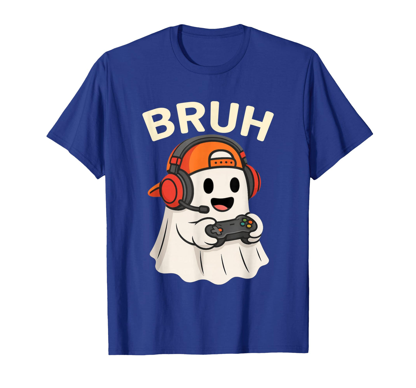 Bruh Halloween Ghost Gamer Funny Video Gaming Boys Men Kids T-Shirt