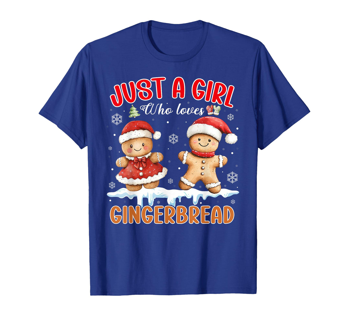Christmas Just A Girl Who Loves Gingerbread Man Xmas Pajamas T-Shirt