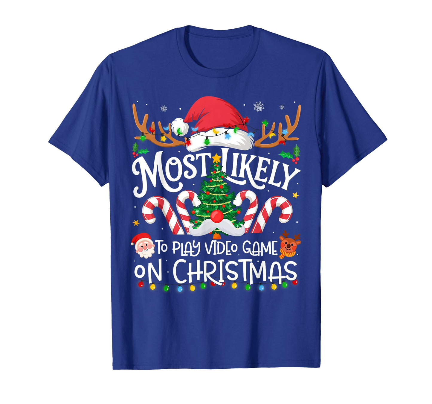 Most Likely to Play Video Games On Christmas Family Matching T-Shirt