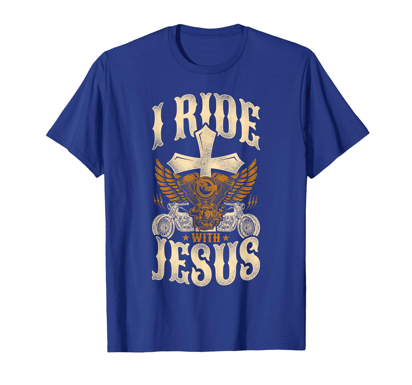 Classic Christian Motorcycle Biker I Ride With Jesus T-Shirt