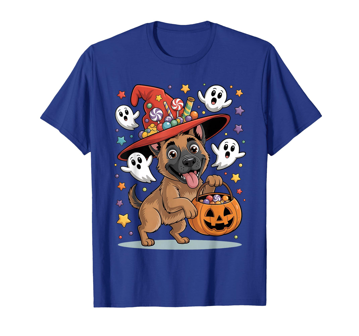 Belgian Malinois Dog Pumpkin Ghost Candy Witch Halloween T-Shirt
