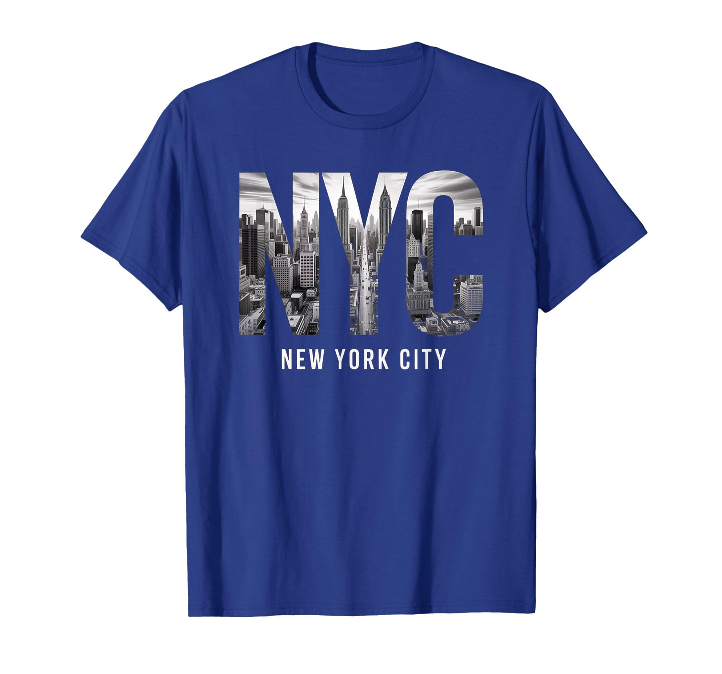 New York City Skyline Black and White Modern Typography T-Shirt