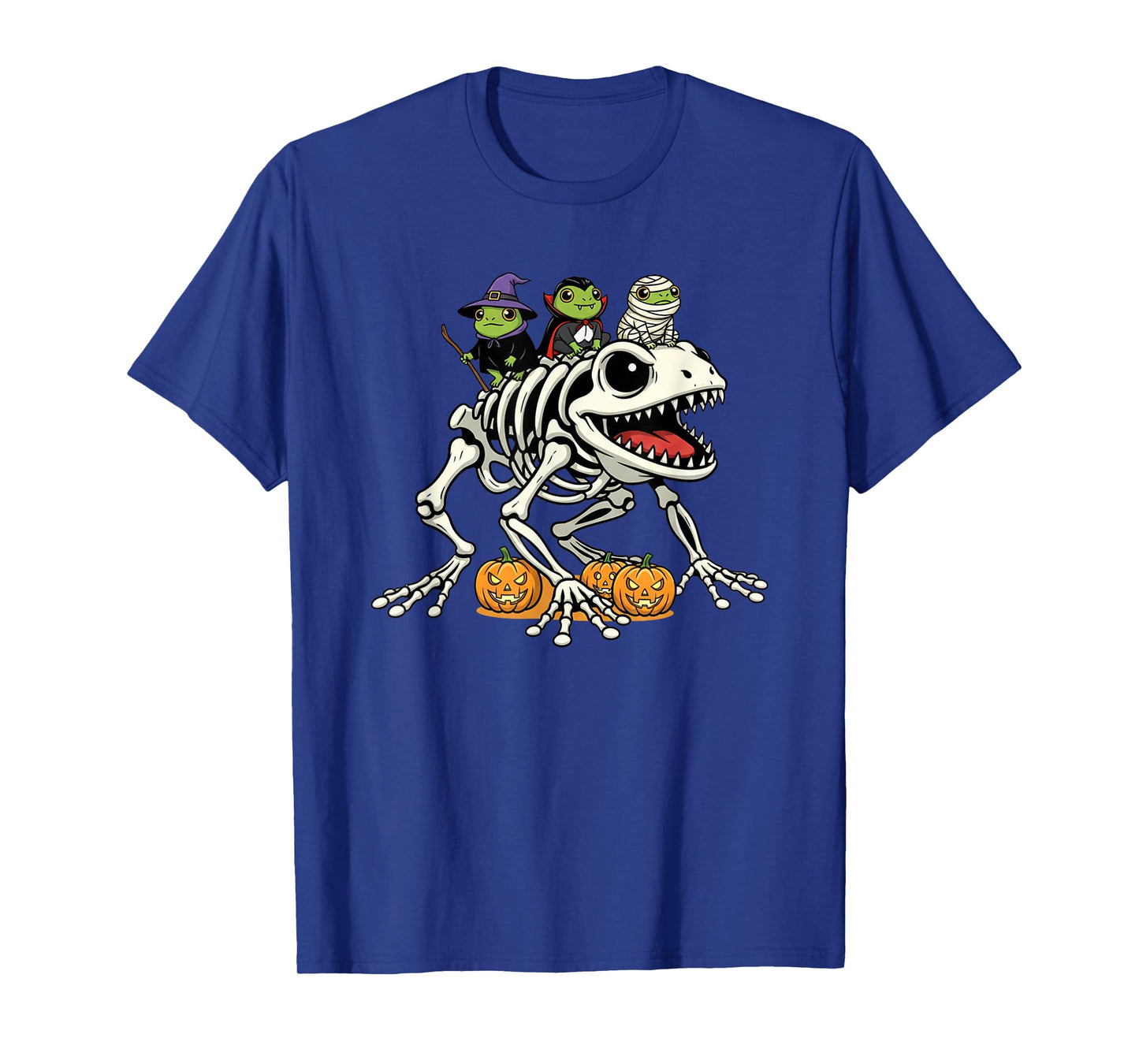 Funny Frog Skeleton Mummy Witch Halloween Kids Mens Womens T-Shirt