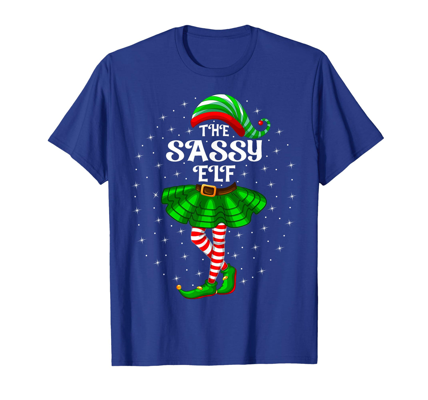 Xmas Family Matching Women Girls Mom The Sassy Elf Christmas T-Shirt