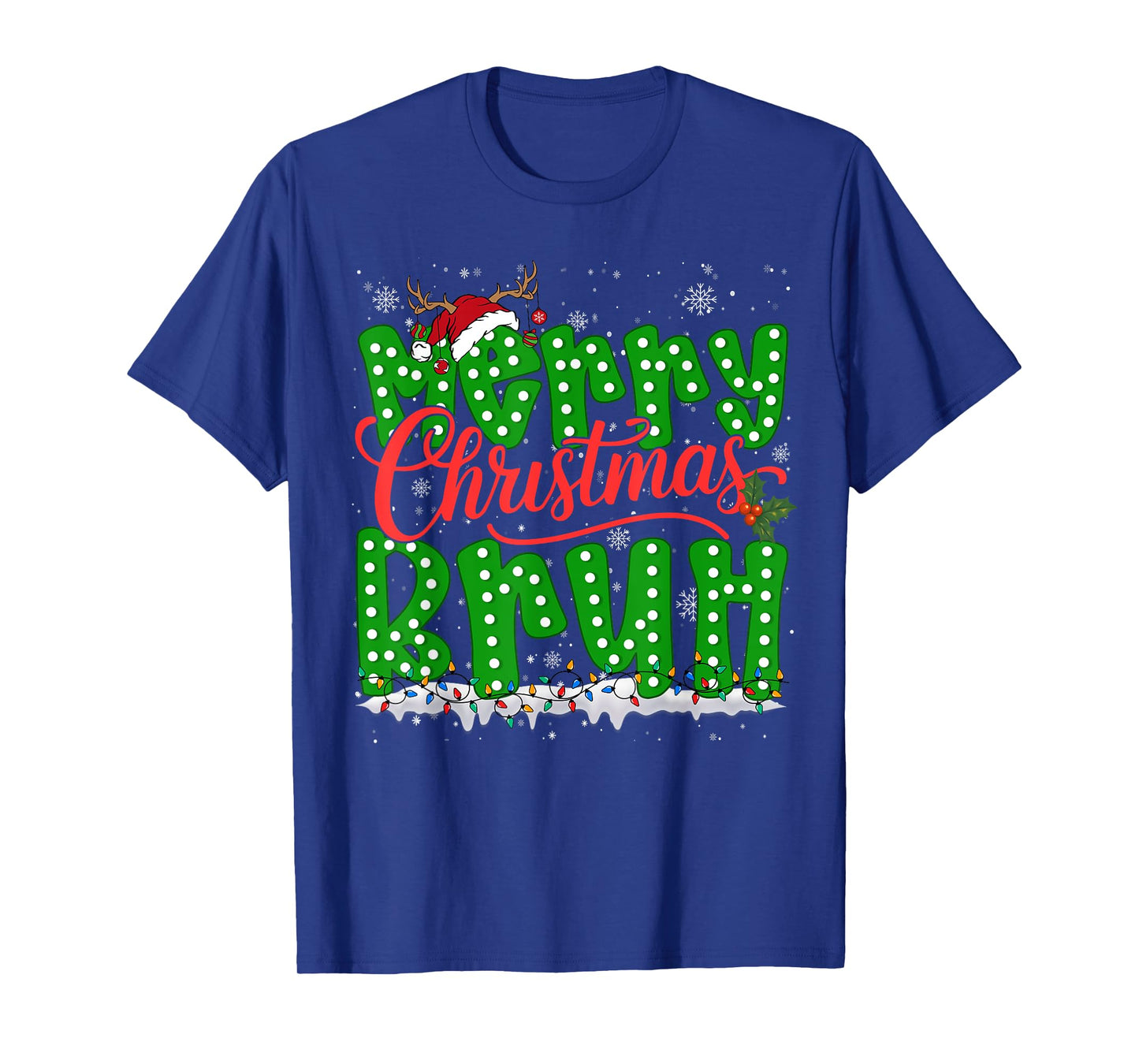 Funny Merry Christmas Bruh Holiday Meme Mens Boys Kids T-Shirt