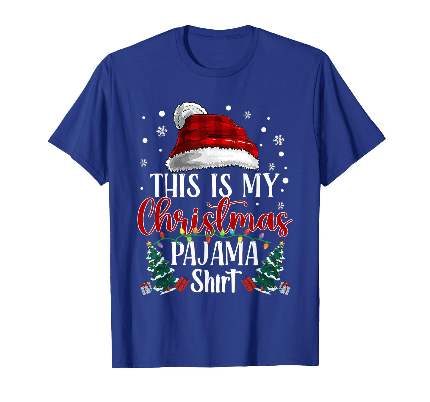 This is My Christmas Pajama Shirt Santa Hat Buffalo Plaid T-Shirt