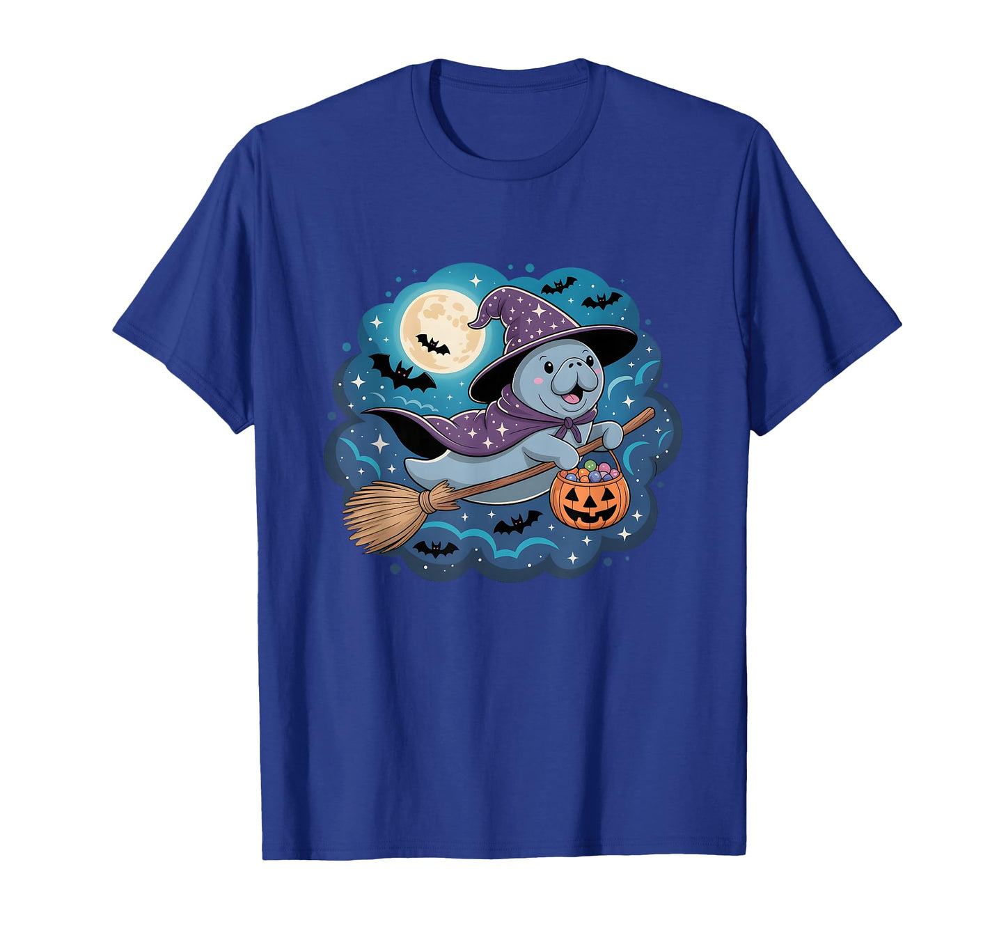 Cute Manatee Witch Halloween Funny Halloween Animal T-Shirt