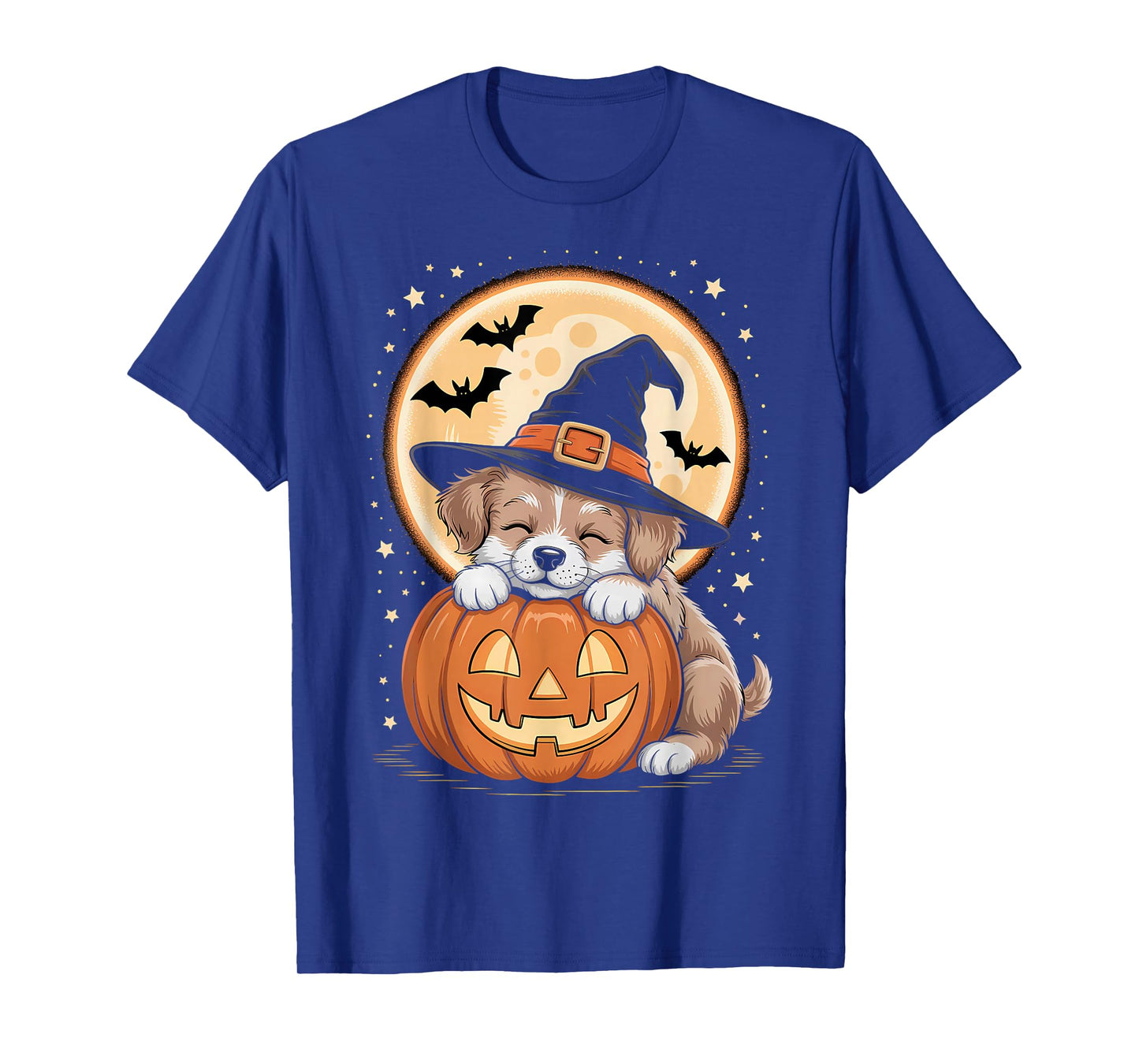 Halloween Puppy Dog Witch Hat Pumpkin Spooky T-Shirt