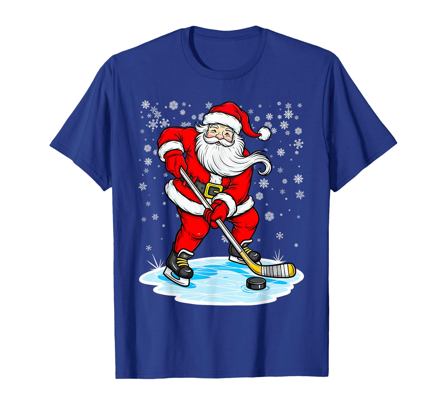 Ice Hockey Santa Claus Christmas Player Coach Team Dad T-Shirt