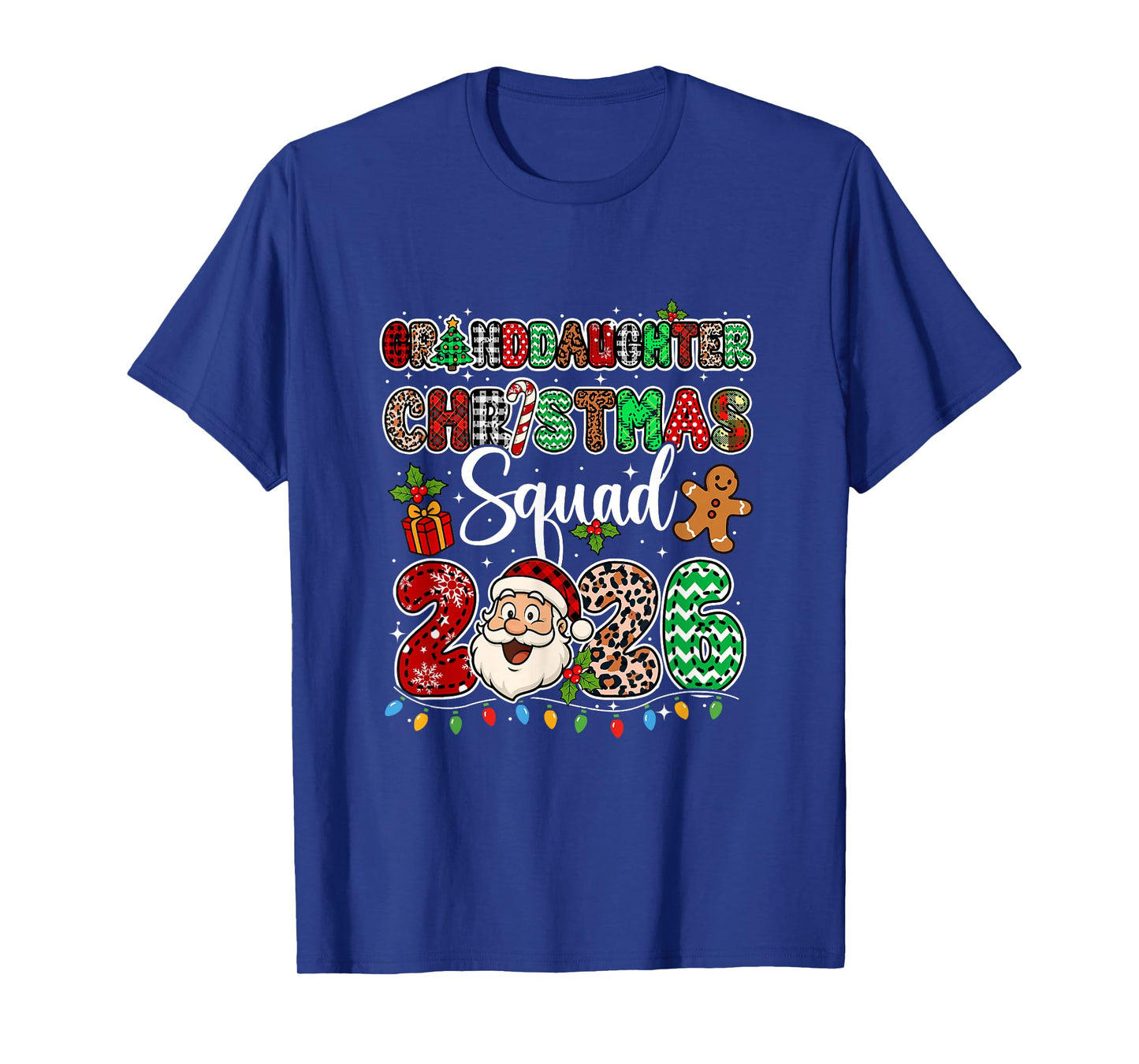 Grandddaughter Christmas Crew 2026 Leopard Santa Family T-Shirt