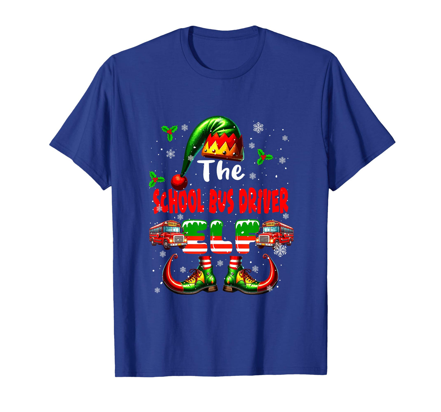 The School Bus Driver Elf Christmas Job Team Funny Parties T-Shirt