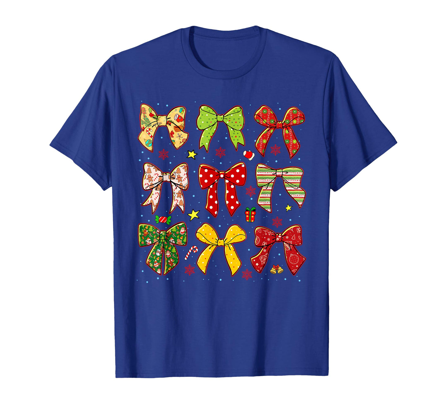 Retro Christmas Coquette Bow Santa Girl Women Kid T-Shirt