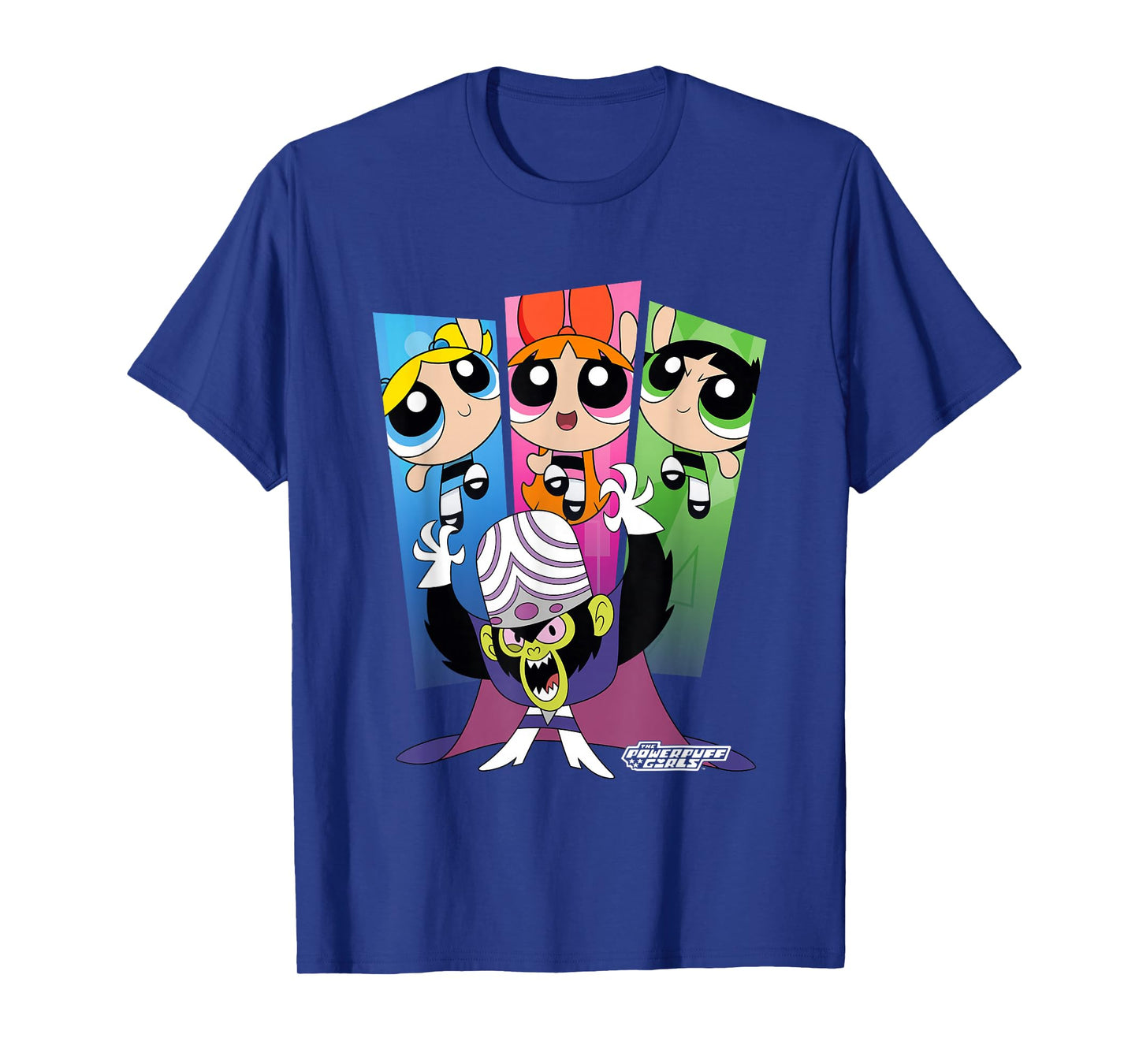 The Powerpuff Girls Mojo JoJo Group Shot Big Chest Panels T-Shirt