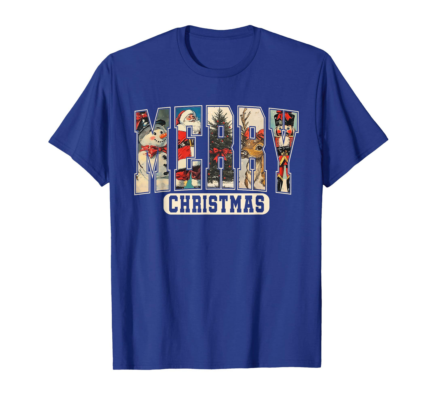 Merry Christmas Snowman Santa Tree Reindeer Nutcracker Doll T-Shirt