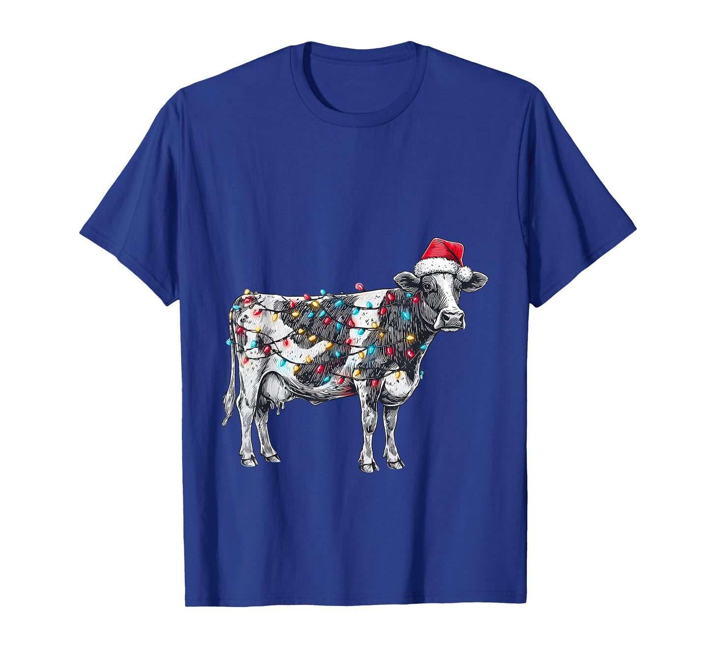 Funny Cow Christmas Holiday Santa Hat Farm Animal T-Shirt