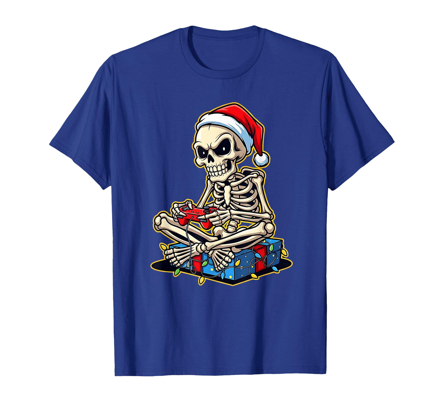 Christmas Skeleton Gamer Video Gaming Funny Skeleton T-Shirt