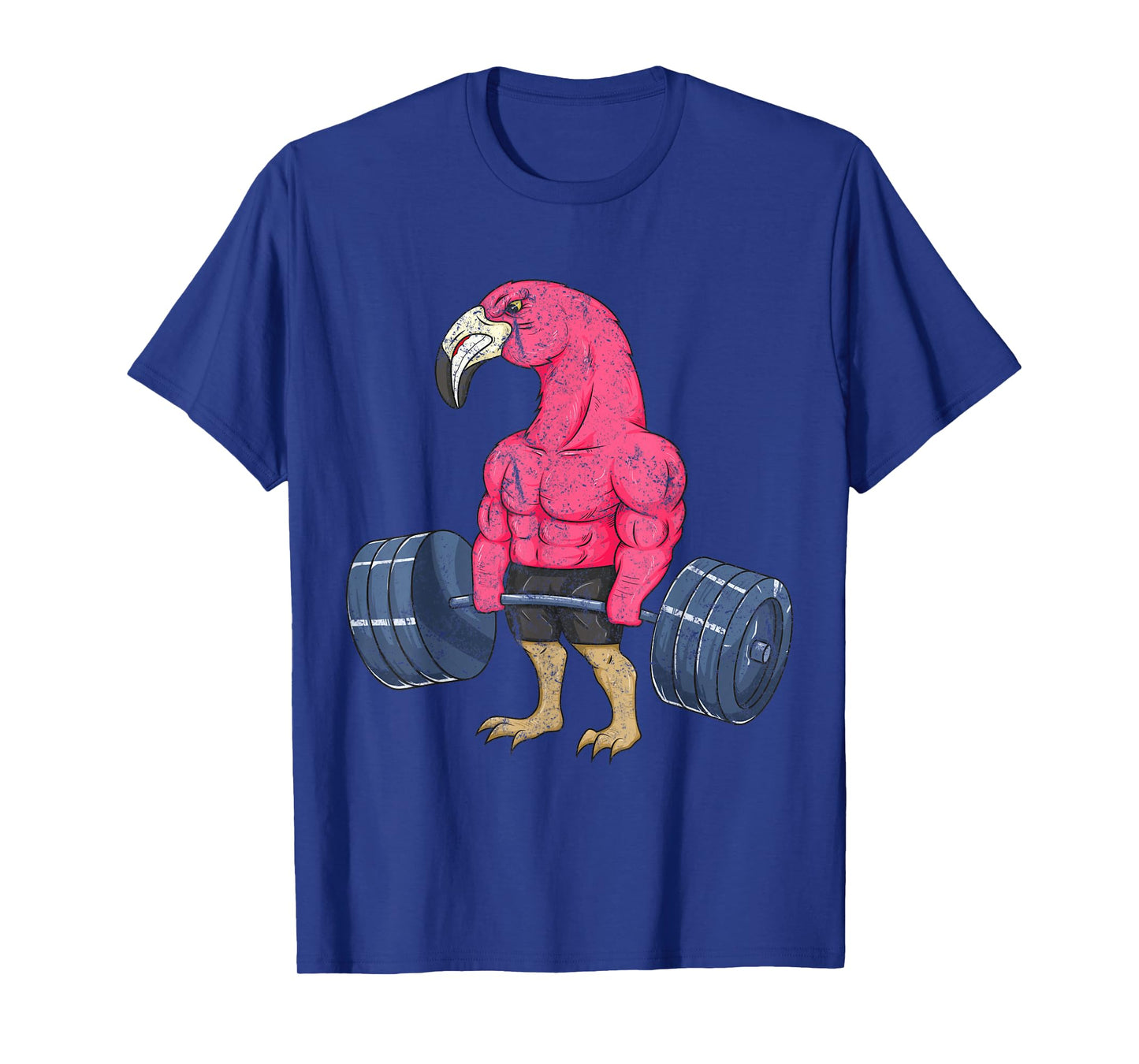 Vintage Flamingo Weightlifting Bodybuilder Muscle Fitness T-Shirt