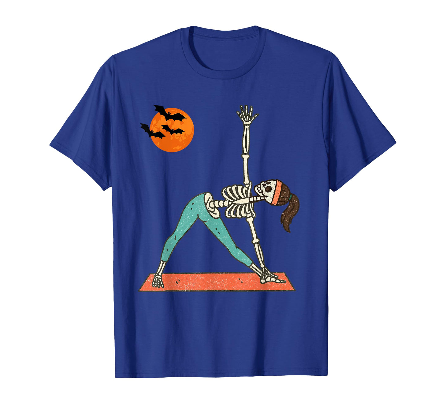 Vintage Halloween Skeleton Yoga Funny Spooky Costume T-Shirt