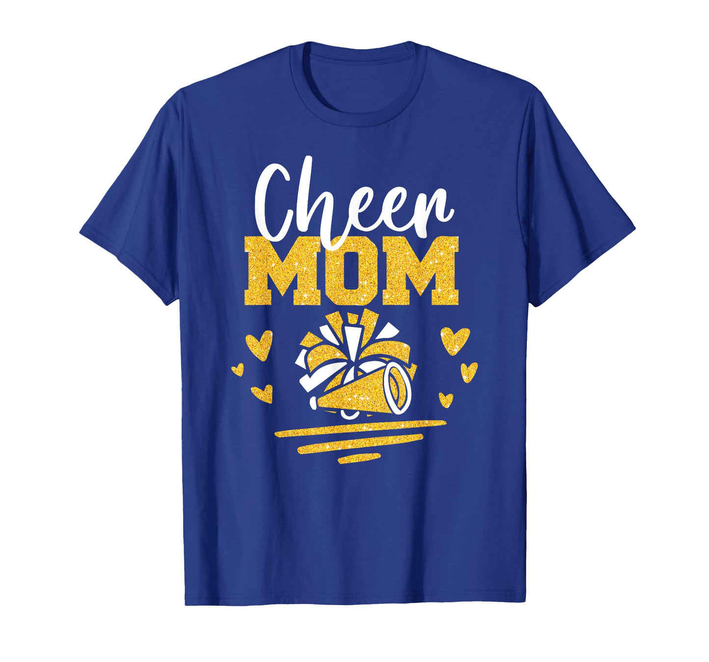 Cheer Mom Shirt Gold Pom Pom Megaphone Cheerleader T-Shirt
