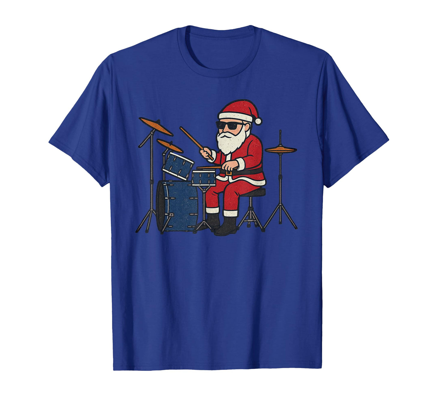 Santa Playing Drums Christmas Vintage Drummer Xmas T-Shirt
