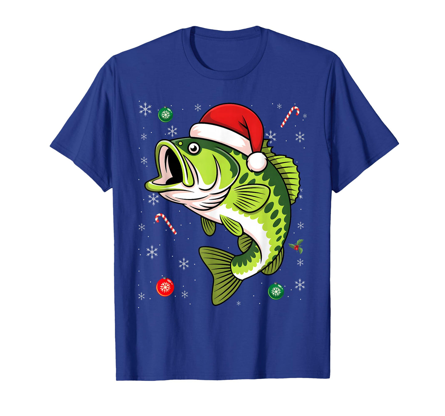 Bass Fishing Christmas Pajama Fish Santa Fisherman Angler T-Shirt