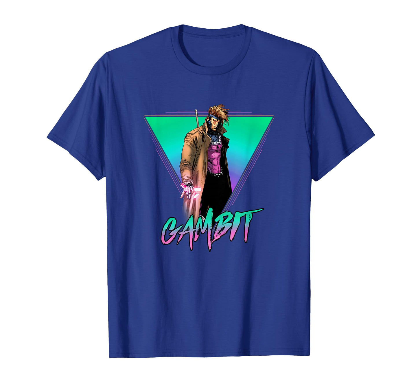 Marvel X-Men Gambit Epic Neon 80's Style Retro Portrait T-Shirt