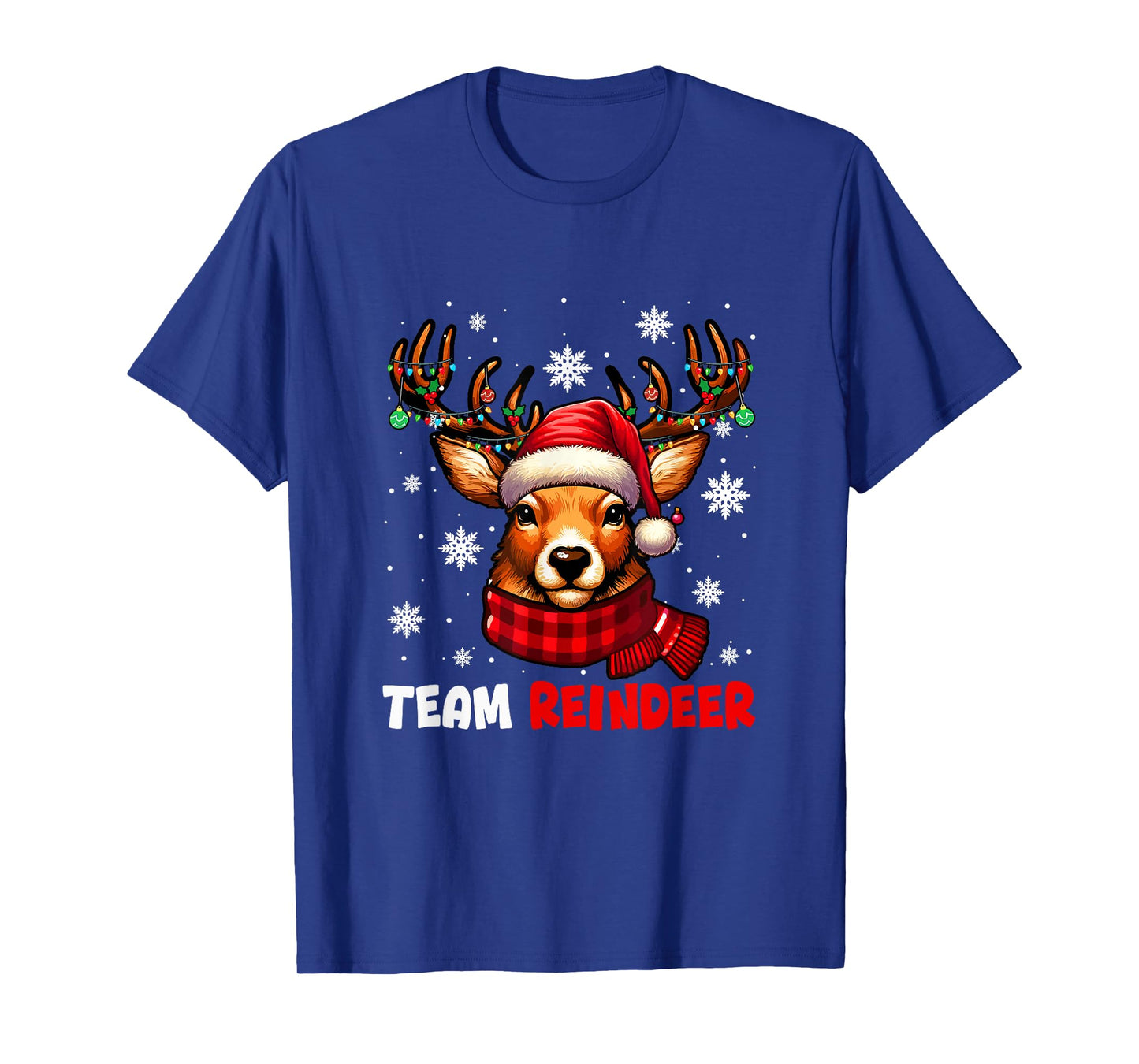 Team Reindeer Christmas Santa Reindeer Face Matching Family T-Shirt