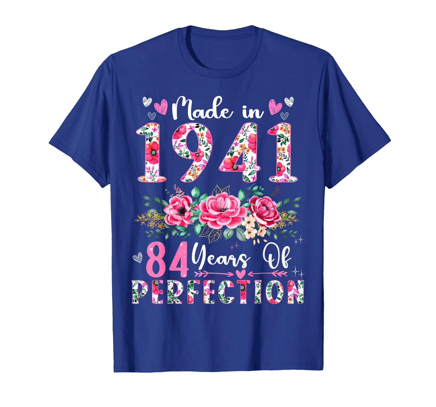 84 Year Old Made In 1941 Floral 84th Birthday Women T-Shirt